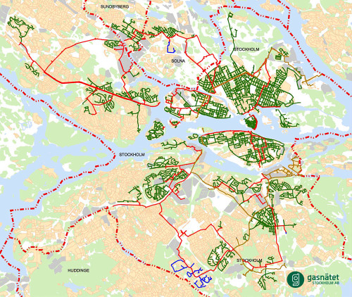 Nätkarta, Gasnätet Stockholm AB