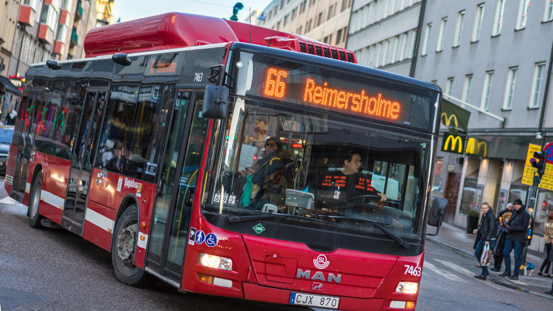 Biogasbuss på Folkungagatan. 